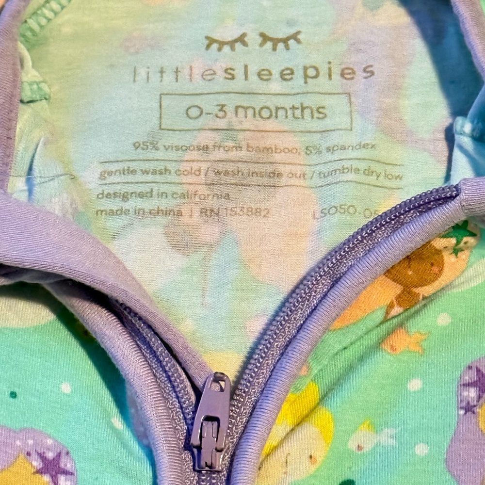 Little Sleepies Green and Purple Footies